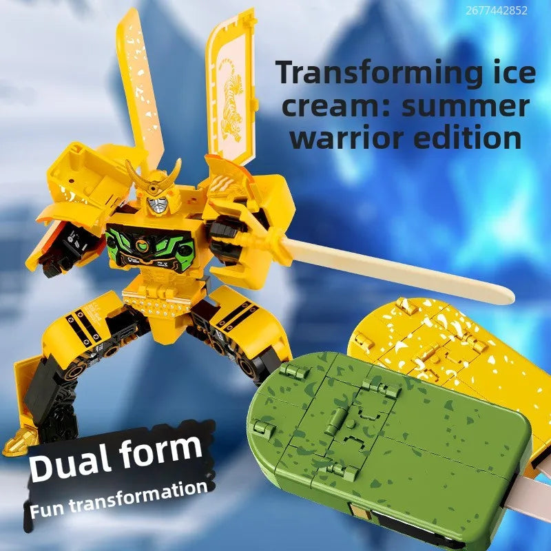 Transforming Toy Ice Cream Warrior Model Boy Educational Toy Children's Robot Warrior Ice Cream Pretend Play