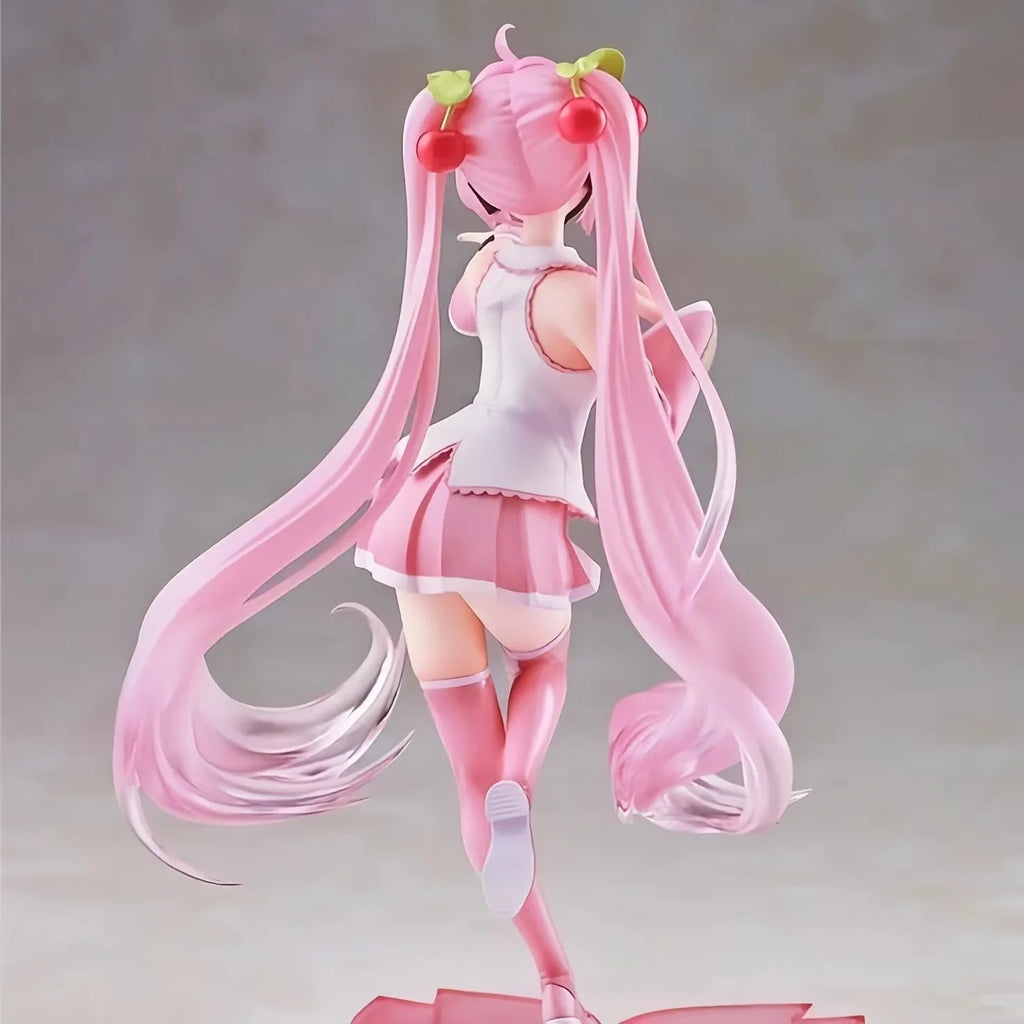 21CM 2024 Anime Virtual singer Hatsune Miku pink sakura Fairy Tale Wonderland Kawaii Figure PVC Model Toys Doll Gifts