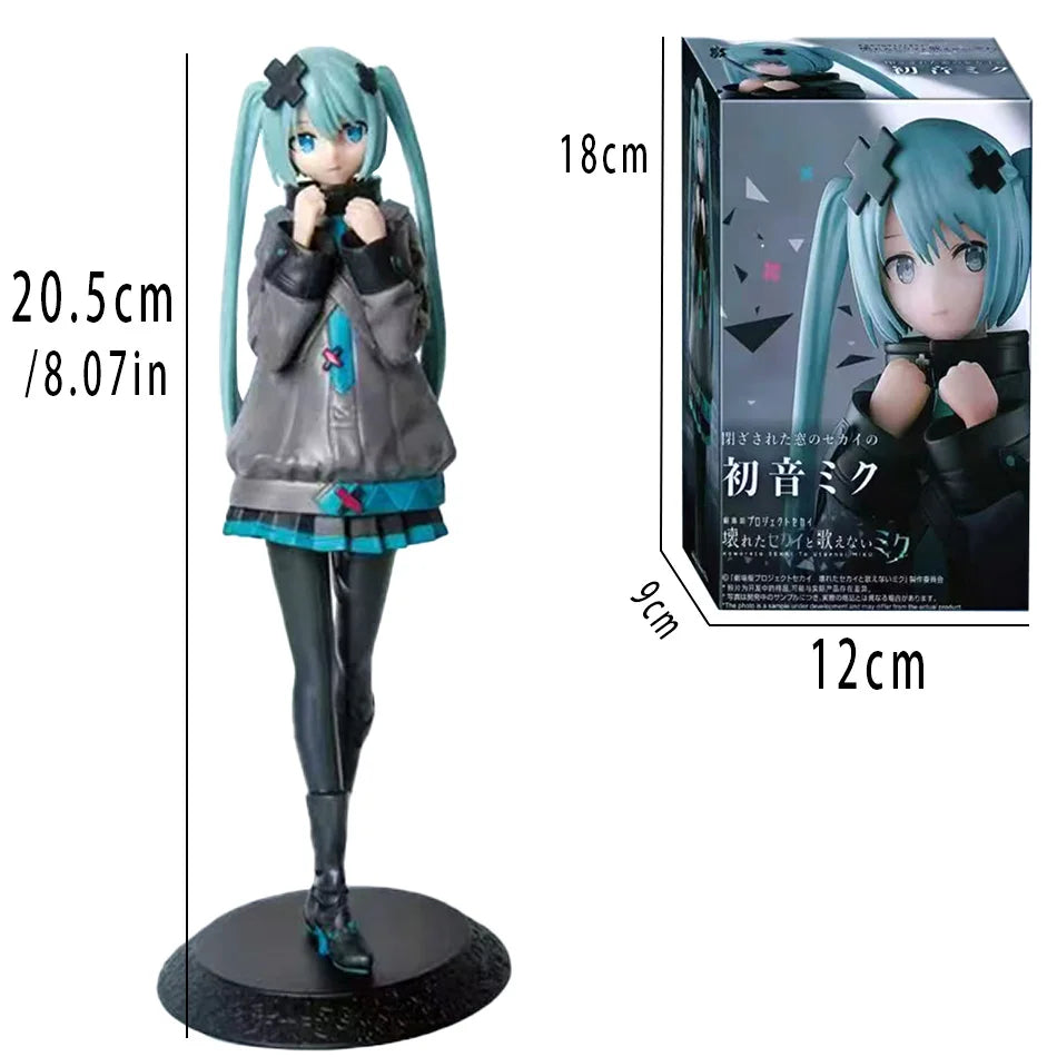 New In Stock Hatsune Miku In A World With Closed Windows Collectible Anime Action Kwaii Miku Figures Model Toys Christmas Gifts