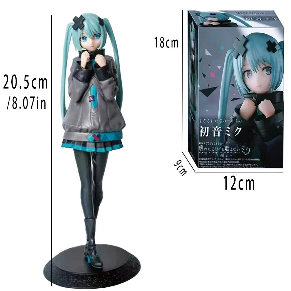 New In Stock Hatsune Miku In A World With Closed Windows Collectible Anime Action Kwaii Miku Figures Model Toys Christmas Gifts
