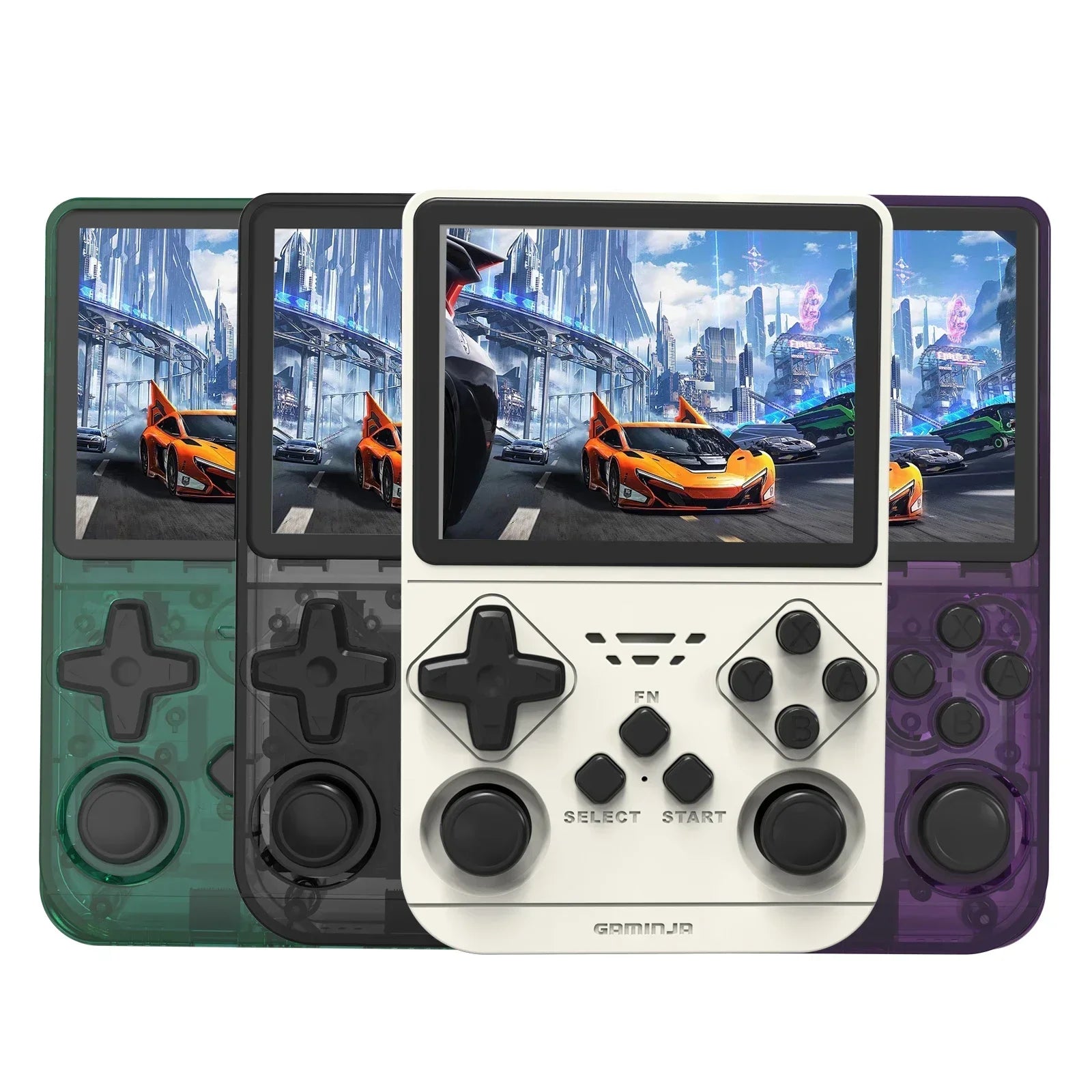 GAMINJA New Open Source Retro Handheld Video Game Console Buit in 64GB Card Emulator for PS1/PSP/DC/N64/SS 3.5 Inch IPS Screen