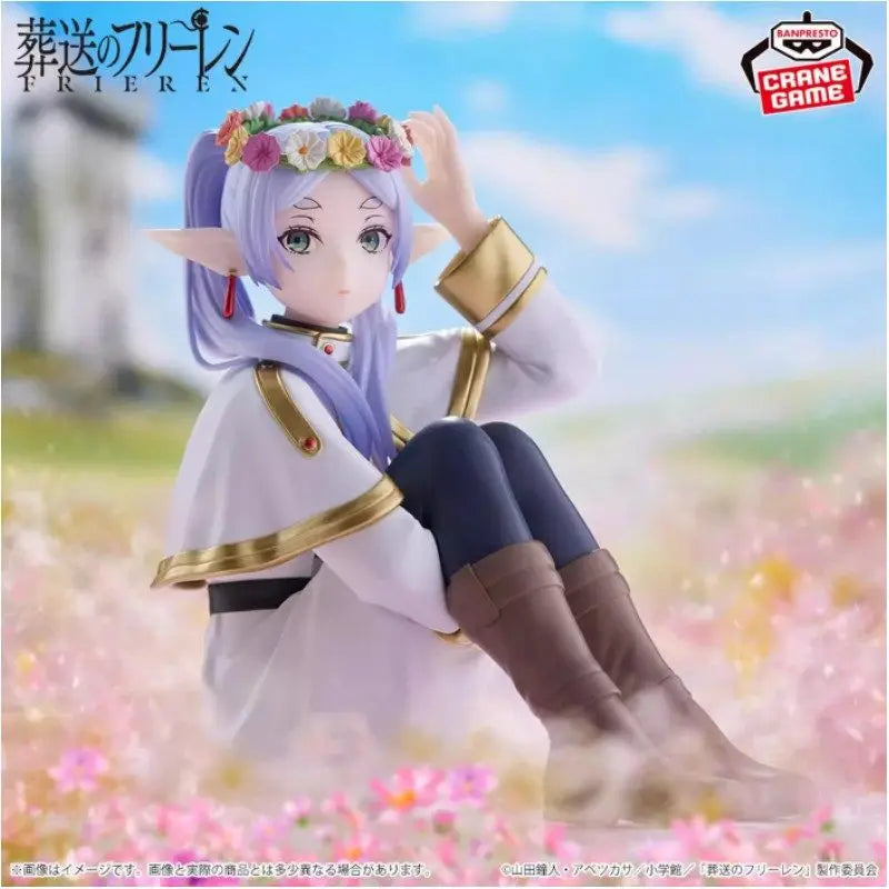 Authentic Bandai Frieren Beyond Journey'S End Espresto Flower Crown Frieren Himmel Pvc Anime Collectible Figures 13cm 15cm Toys