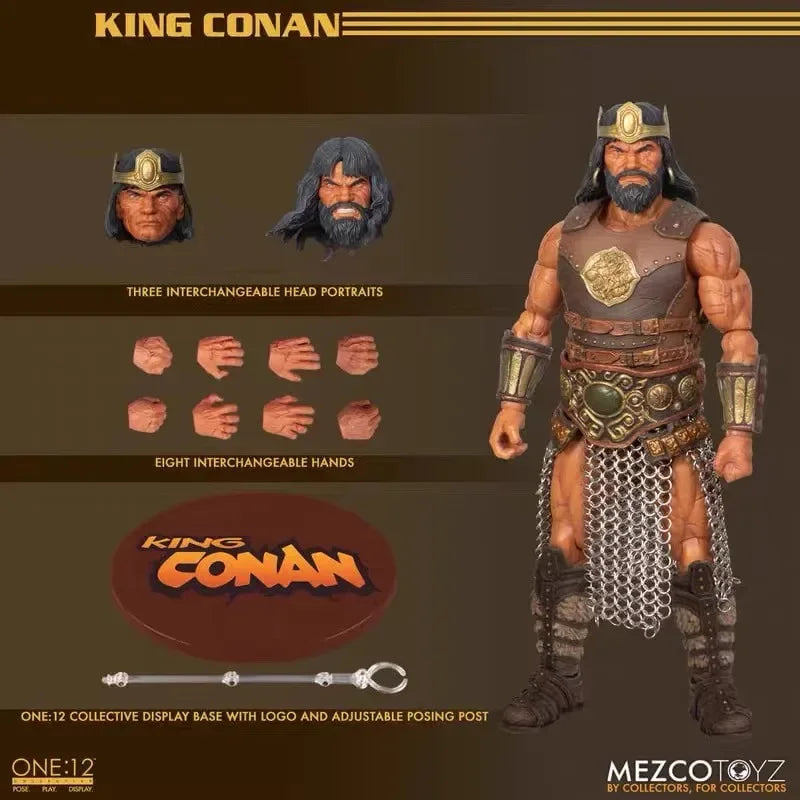Mezco King Conan, Toyz Conan, Collection of Statues, Desktop Decor Models, Toys, Original Action Figures for Surprise Gifts