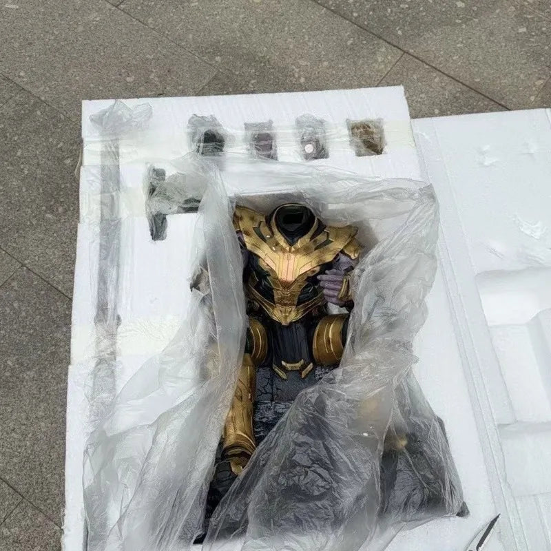 1/4 The Avengers Figure Thanos Sitting Posture Magnetic Suction Anime Model Resin Desktop Ornament Decorations Children Toys