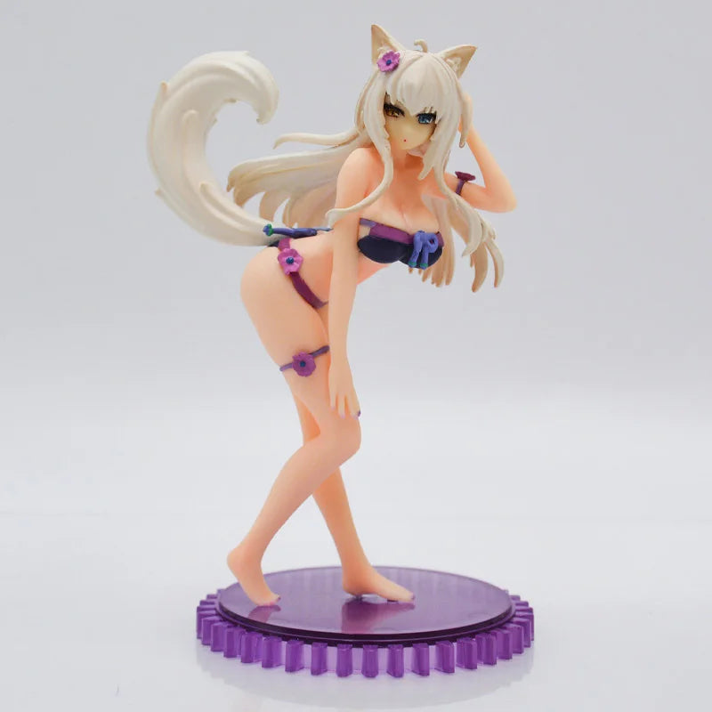 14cm S-style Nekopara Azuki Anime Figure Nekopara Coconut Swimsuit Action Figure Chocola/Vanilla Figurine Adult Model Doll Toys