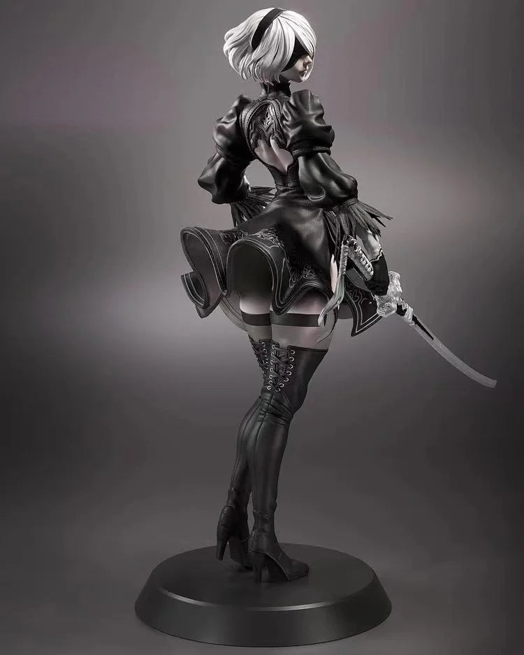 GK Figure White Model High Precision 3D Printing Game Anime Fem 2B Ele Pose Nie R Mechanical Era Collectible Model