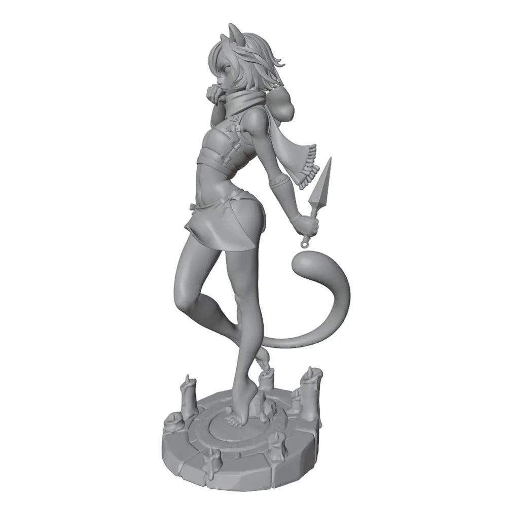 1/24 Female 	Warrior Resin Model Kits GK Miniature 3D Printed Gray Model Figurine DIY Doll Collection Unassembled And Unpainted