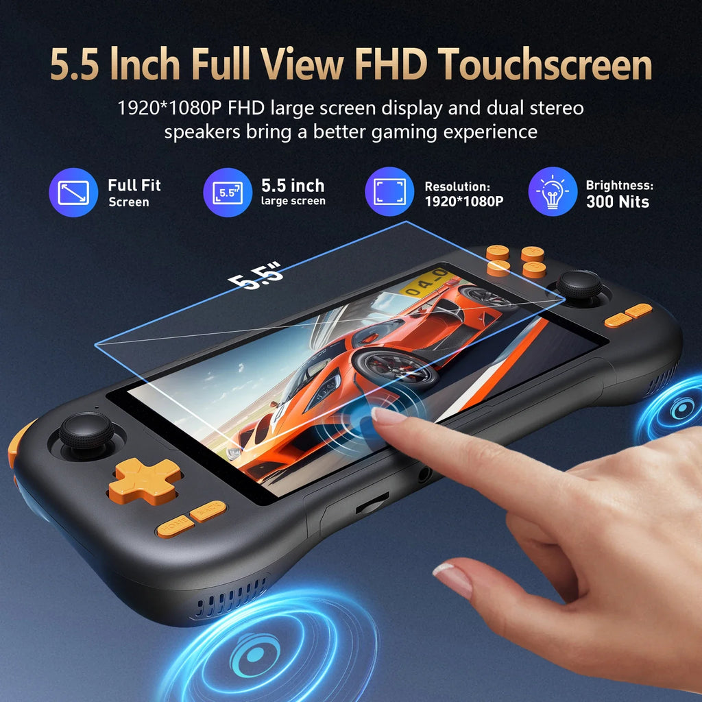 K56 Handheld Game Console 5.5-inch large screen,android 14,  downloading games from the Google Store