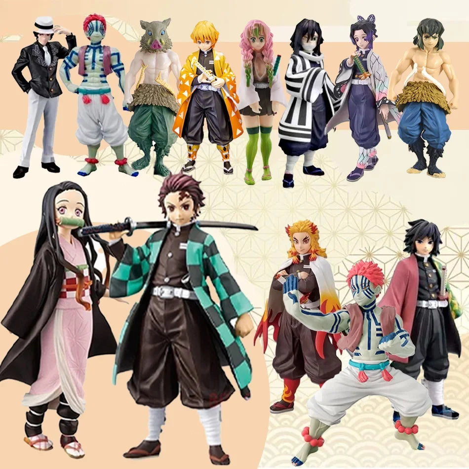 Hot Anime Demon Slayer Kimetsu no Yaiba Figure Kamado Tanjirou Action Figure Agatsuma Zenitsu Nezuko Warrior PVC Model Toys