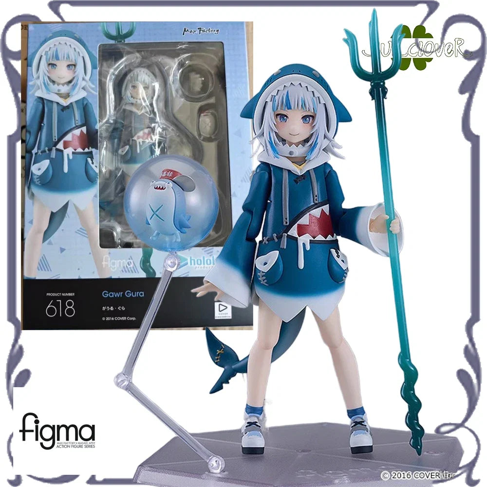 Genuine Original Max Factory figma 618 Gawr Gura Anime Character Figure Movable Model Children's toys Gifts In Stock