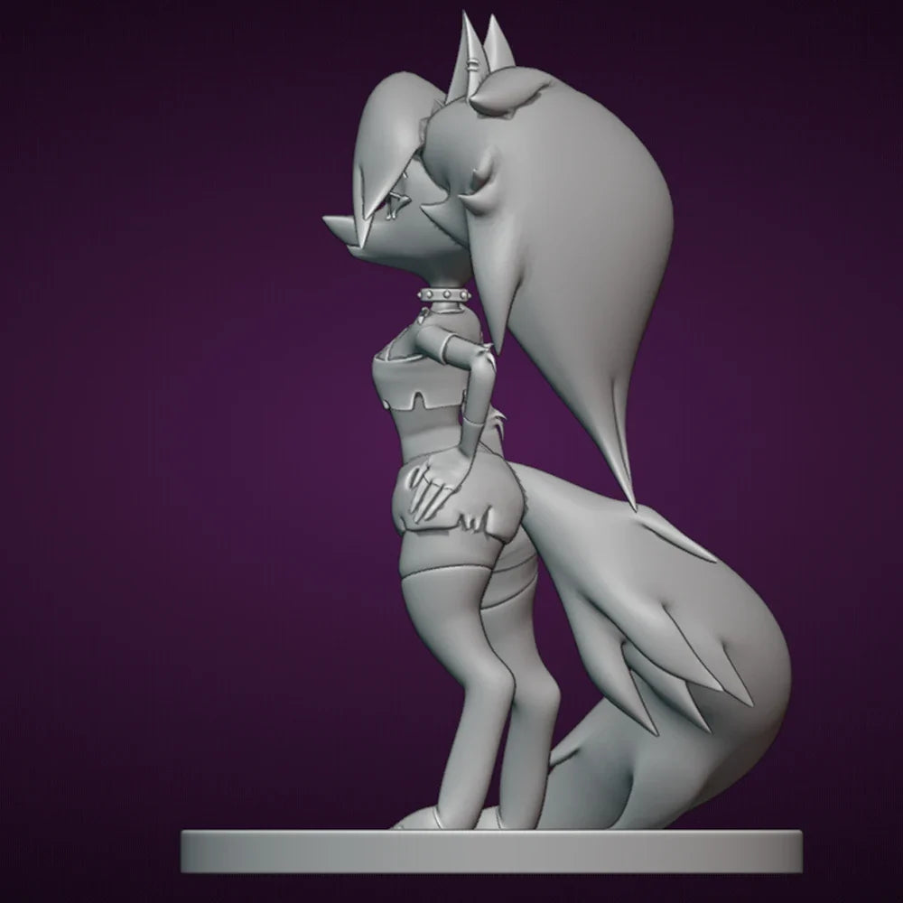 1/24 Loona wolf Sexy Resin Figurine Toy Unpainted GK Doll Unassembled 3D Print Assembly Miniature Reduction Statue Toy
