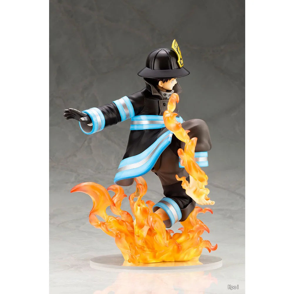 16CM Shinra Kusakabe Figure Anime Fire Force Special Effect Blood Desktop Doll Golf Model Toy  Gift Collection Ornaments PVC