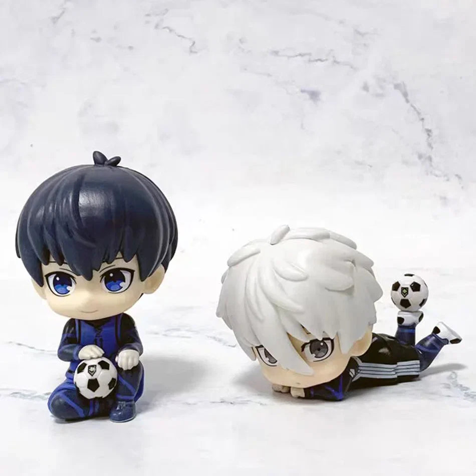 BLUE LOCK Action Figures Isagi Yoichi Nagi Seishiro Anime Figure Q Version Figurine PVC Collectible Model Kids Doll Toys Gifts