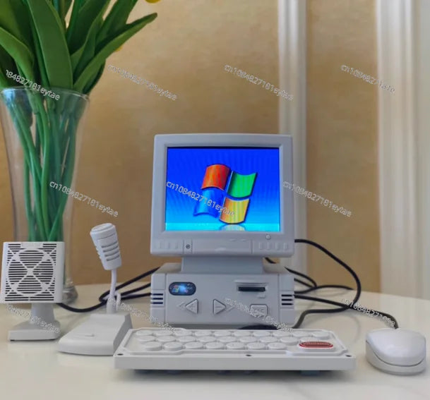 Retro Nostalgic Desktop 3.5-inch Mini Computer, Small TV, Home Game Console, Children's Gift