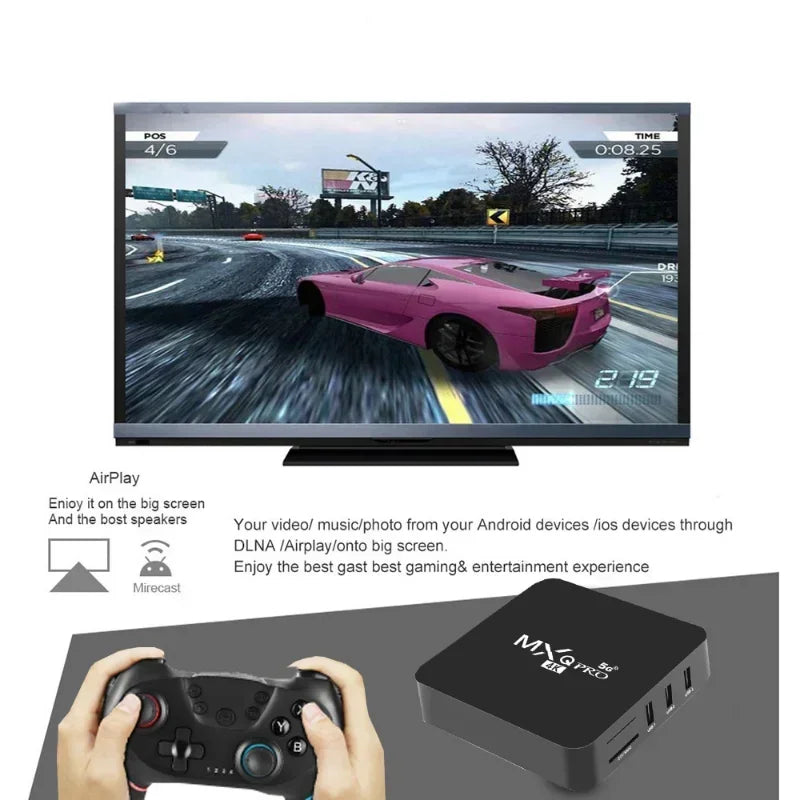 MXQ PRO TV BOX Android S905L 2.4G&5G WiFi Original Quad Core Youtube Media Player Mxq Pro 4K Set Top Box IPTV Netflix YouTube