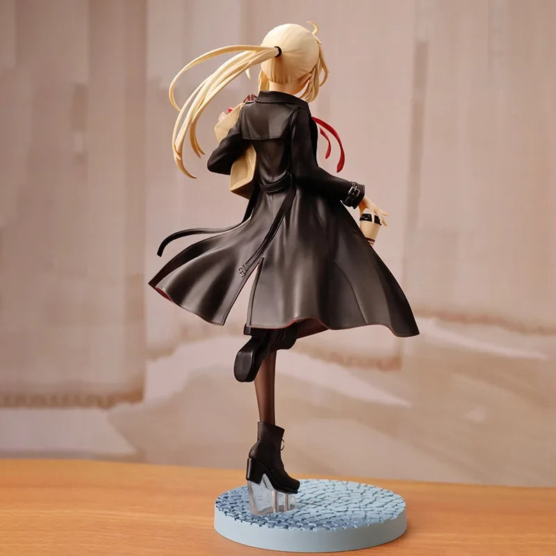 Fate Series Artoria Heroic Travel Outfit Figure Toy Crown Designated King Arthur Miniature Doll Dumb Swordsman Table Ornament