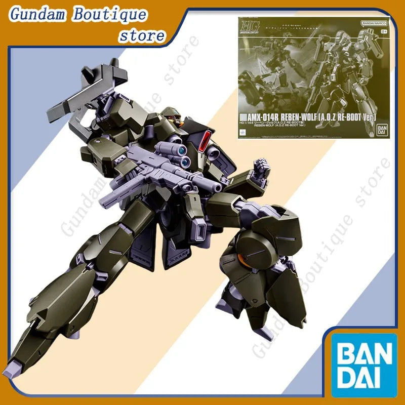 Bandai Genuine HGUC AMX-014R REBEN WOLF A.O.Z RE-BOOT Gundam Anime Action Figure Collectible Assembly Model Toys Gift Children