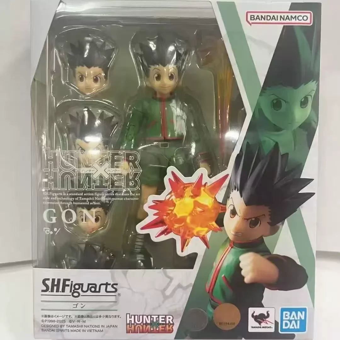 In Stock Bandai Shf Hunter X Hunter Gon Super Action Figure Finished Model Kit Anime Full Action Toy Gift For Kids
