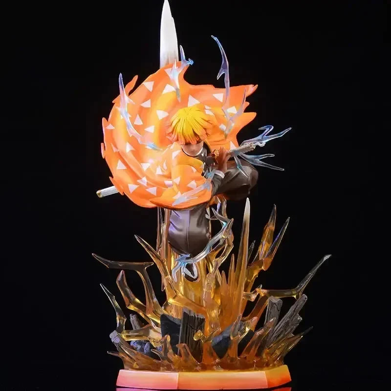 Demon Slayer Agatsuma Zenitsu PVC Action Figures Thunderclap And Flash Effect Anime Kimetsu No Yaiba Figurine Model Toys Gifts