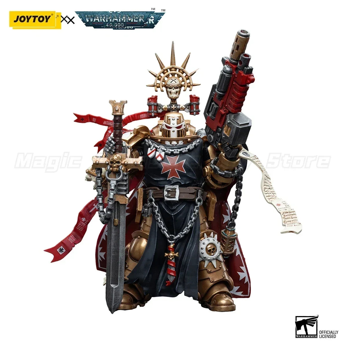 【In Stock】JOYTOY Warhammer 40K Black Templars High Marshal Helbrecht Model Figure Toy Gift Collection 1/18 Action Figure