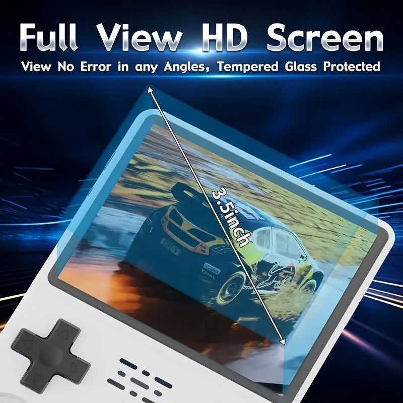 WUDS Handheld Game Console – 3.5" IPS Screen Linux System Retro Game Player with 15000+ Classic Games 32+64G TF Card pink