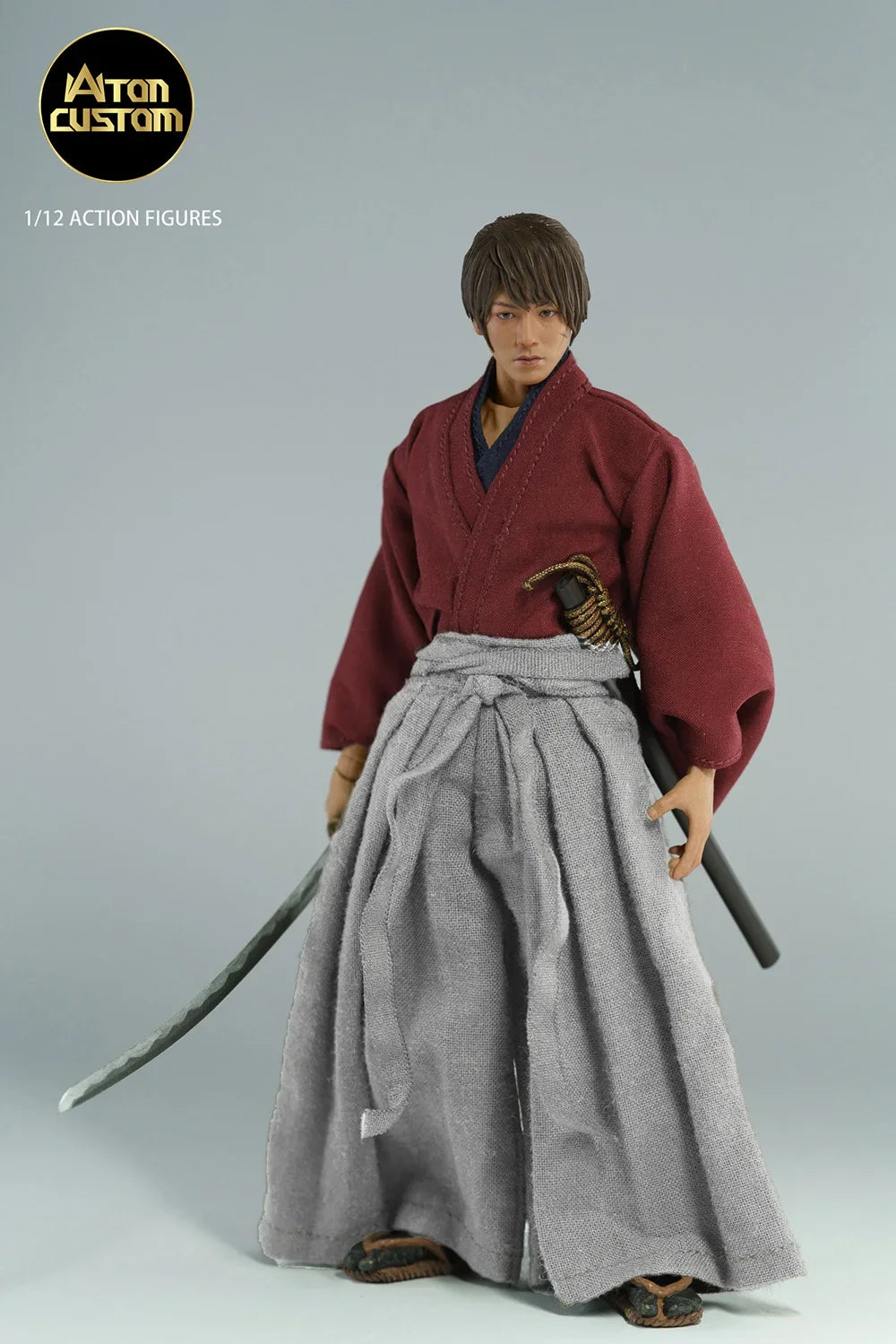 Atoncustom 1/12 Scale HIMURA KENSHIN Action Figure Normal Damaged Ver. 6-inch Samurai Male Soldier Figurine Collectible Model