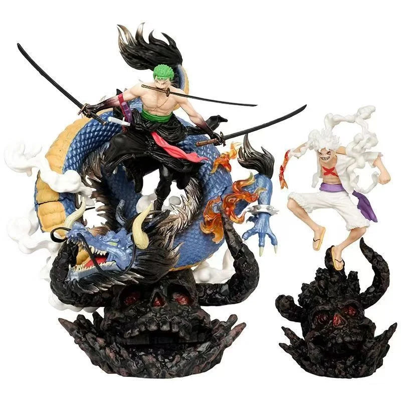 Anime Figure One Piece Roronoa Zoro VS Kaidou Battle GK Action Figures Statue Model Kids Toys Doll Gifts Desktop Ornaments