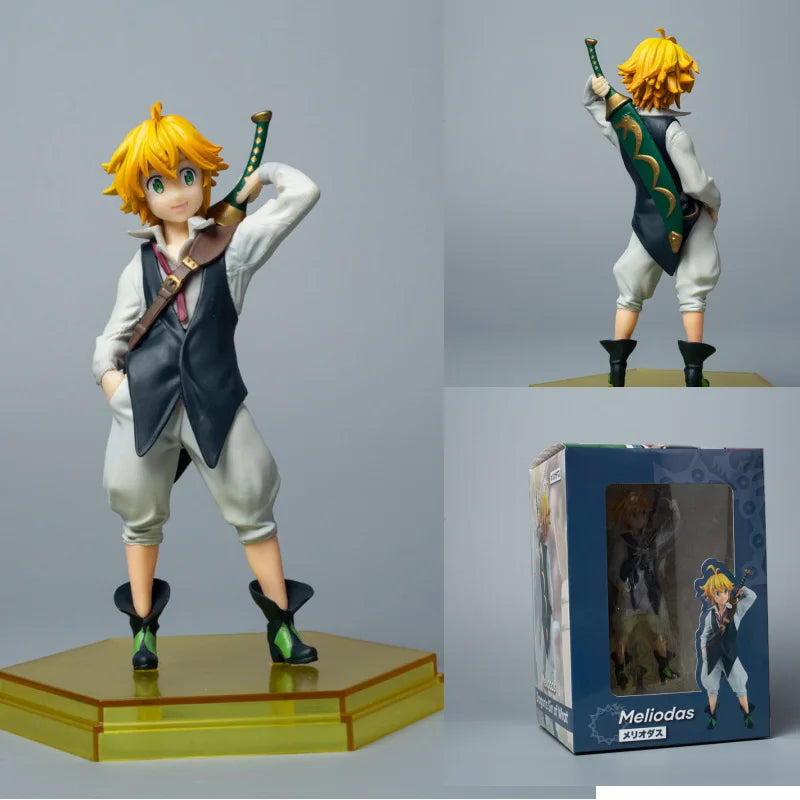 15CM Anime Meliodas King Model Character Doll Pillow Poses Carrying Sword Action Figure PVC Action Figure Collection Gift