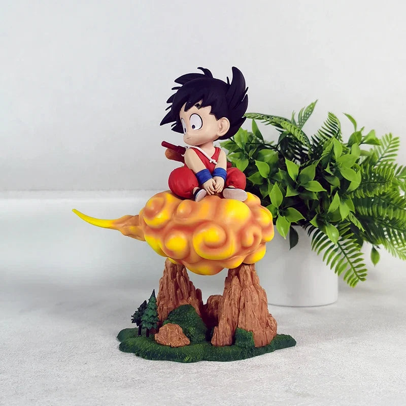 New Dragon Ball Anime Figurine Desktop Decoration Q Version Goku Cloud Base Collectible GK Toy Trendy Two-Dimensional Plaything