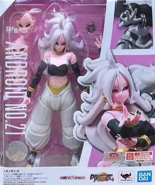 In stock Bandai Shf Dragon Ball Z Android 21 S.h.figuarts Genuine Collectible Action Figure Anime Model Toys Gift
