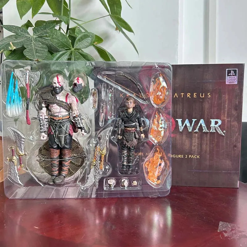 NECA God of War Action Figure Kratos Atreus Ghost of Sparta with Axe Sword Shield Bow and Arrow Model Toys Collection Gift