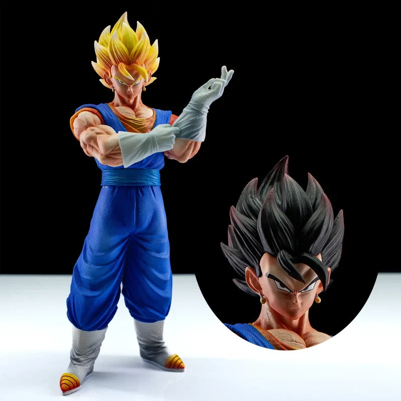 28cm Gk Gogeta Super Saiyan Vegetto Anime Figures Dragon Ball Breast Hugging Double Head Replacement Ornament Model Statue Toys