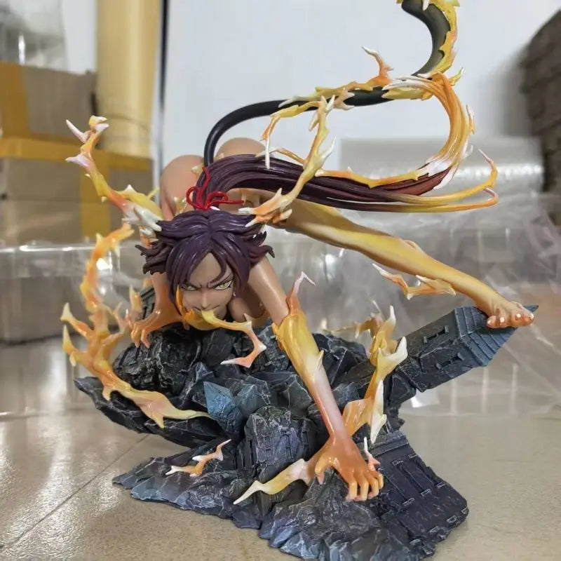 Anime Bleach Shihouin Yoruichi Model Manga Figurine Shihouin Yoruichi Action Figure Toys 23cm GK Statue Doll Ornament Peripheral