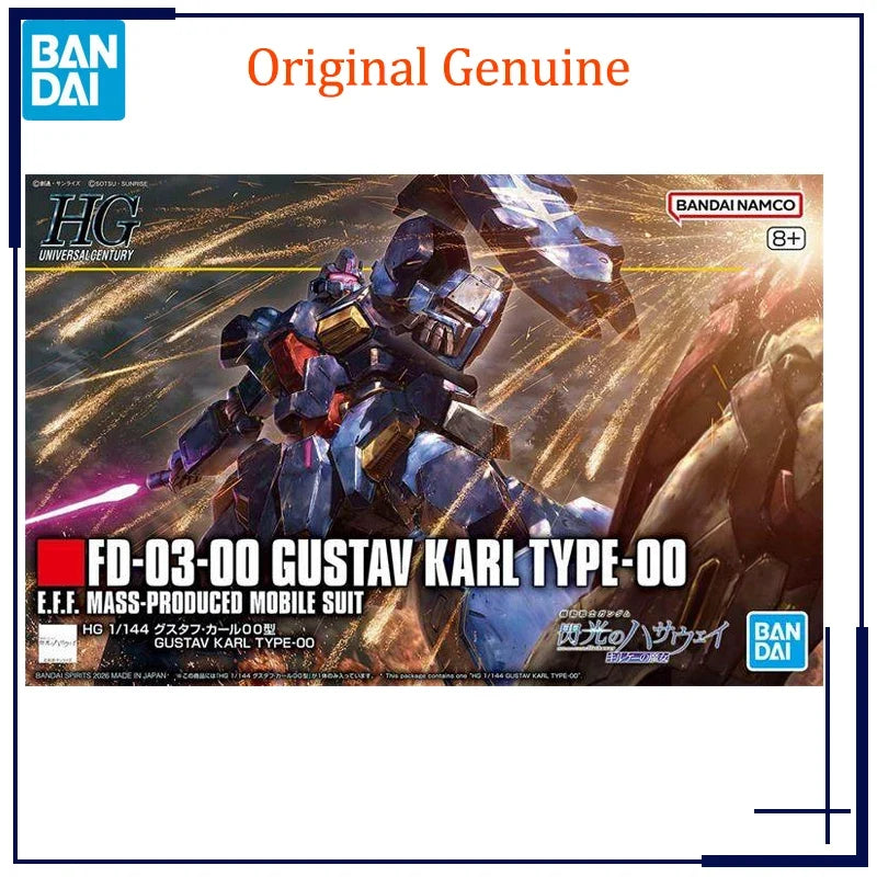 Original Genuine Bandai Anime GUNDAM HG FD-03-00 GUSTAV KARL TYPE-00 Assembly Model Toy Action Figure Ornament Gift Kid Children