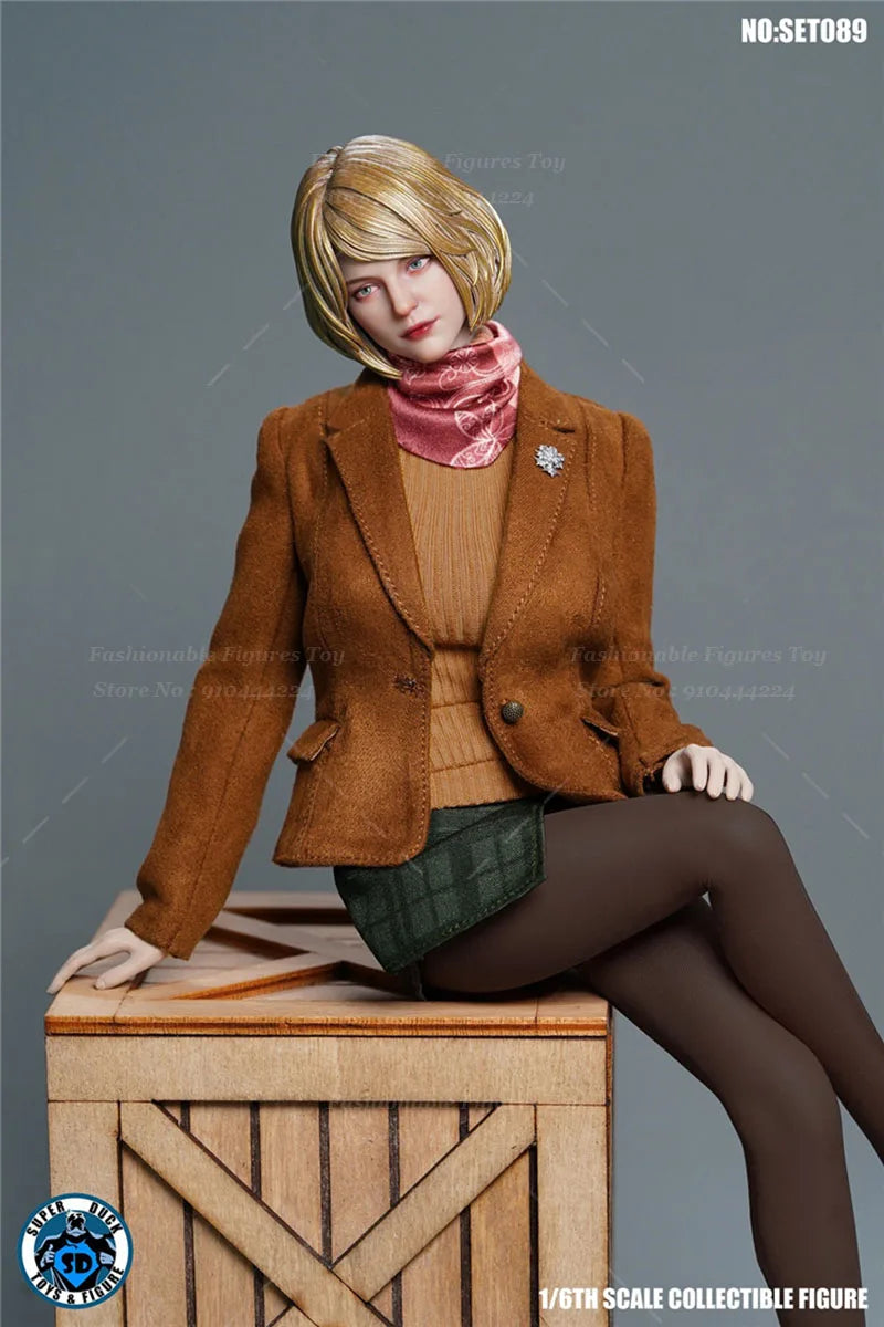 SUPER DUCK SET089 1/6 Scale Collectible Figure Ashley Head Carved Clothes Accessory For 12Inch Women Soldier Action Figure Body