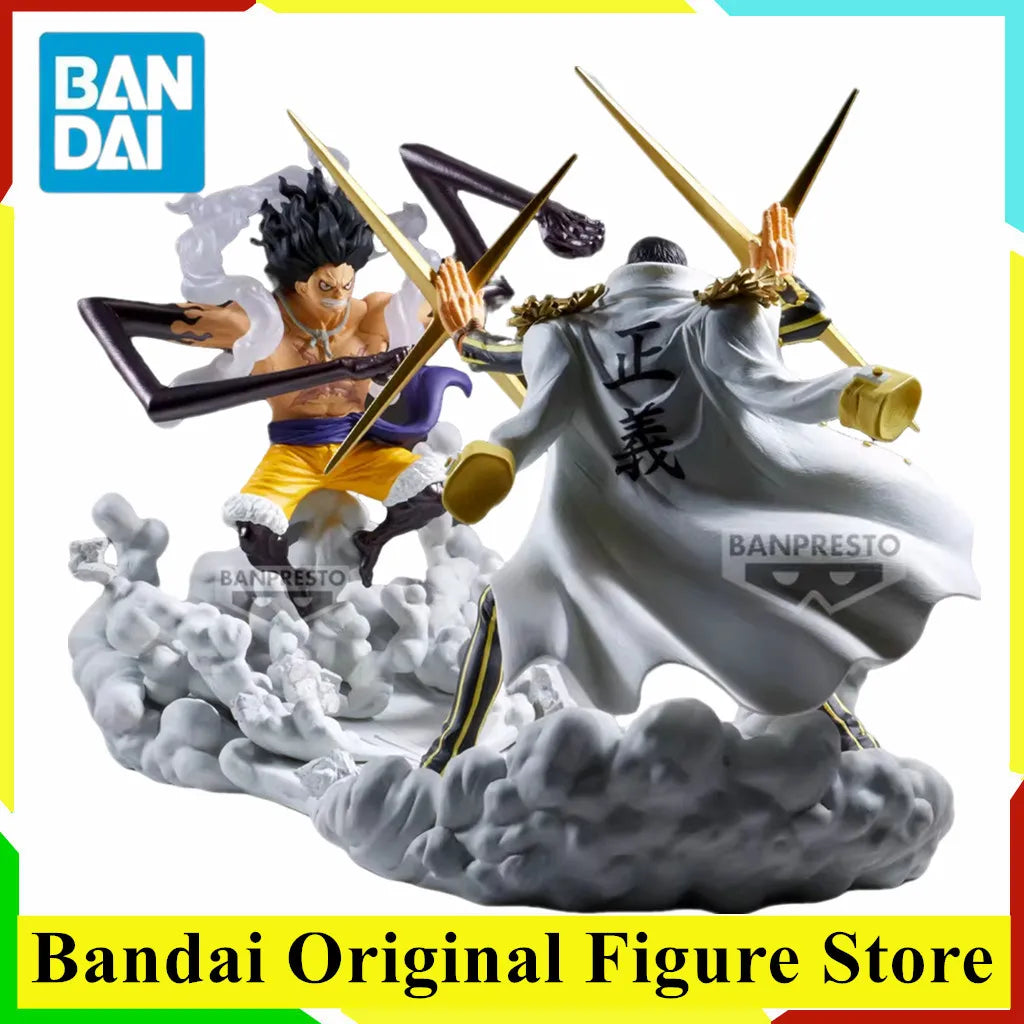 Original BANDAI BAPRESTO Anime ONE PIECE Kizaru Gear 4 Monkey D Luffy Senkou Zekkei Action Figure Toys PVC Model Collection