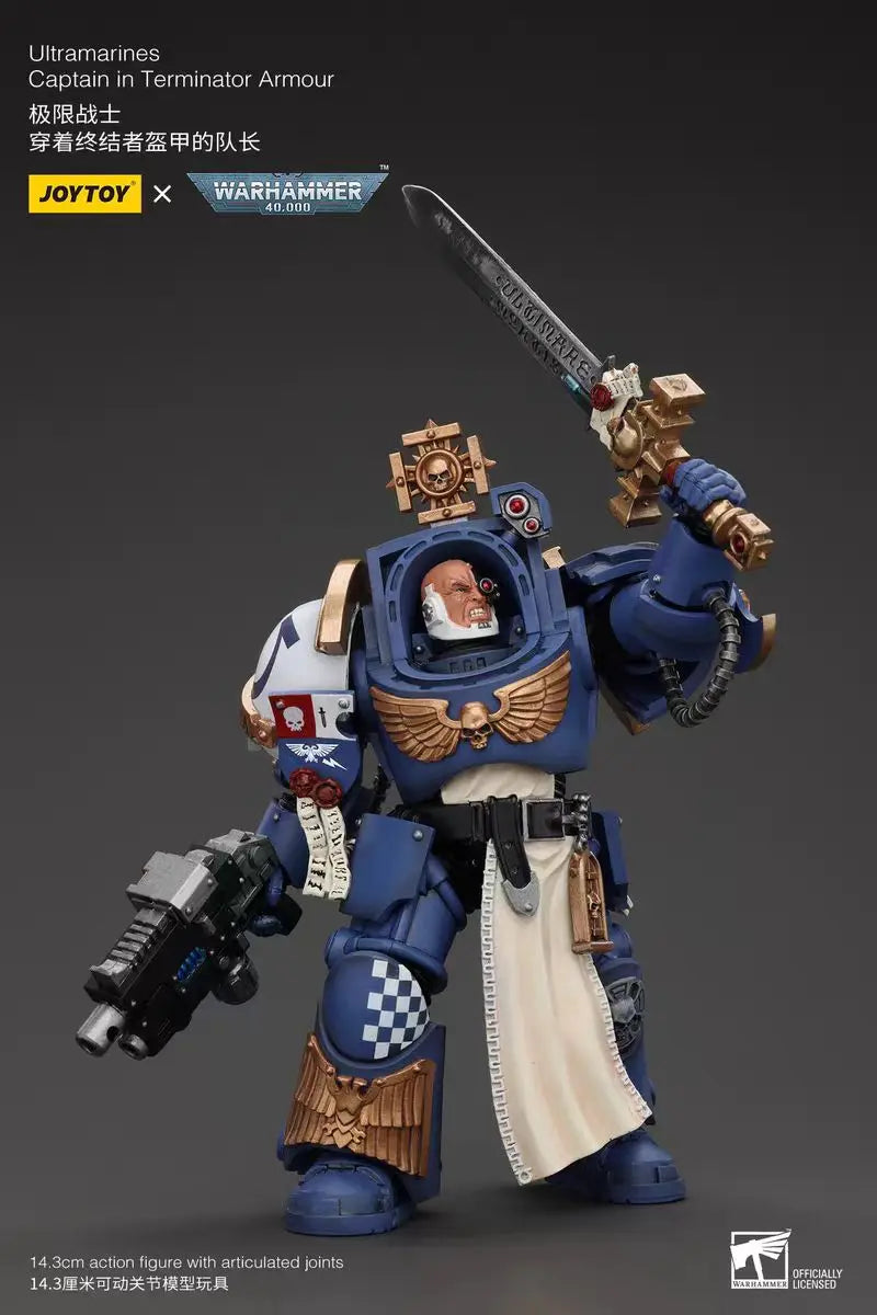 【In Stock】JOYTOY Warhammer 40K Ultramarines Captain in Terminator Armour 1/18 Action Figures Models Toys