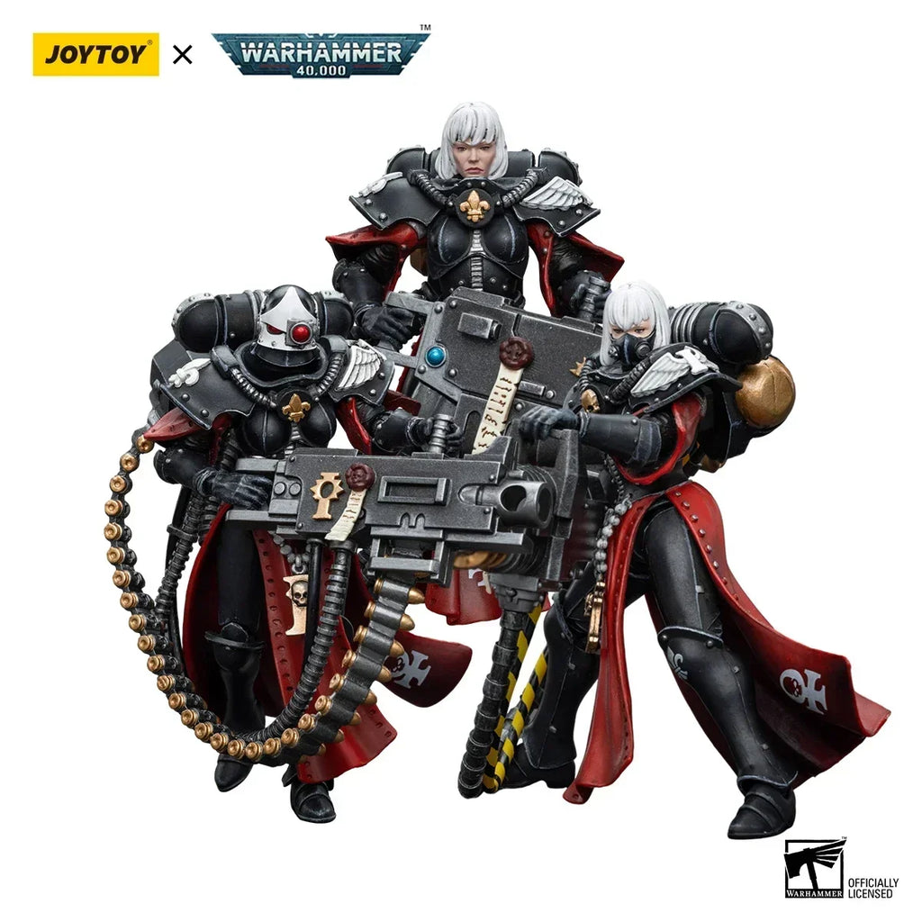 JOYTOY Warhammer 40k 1/18 Action Figures Anime 10.7cm Adepta Sororitas Retributor with Heavy Flamer Collection Model Toys