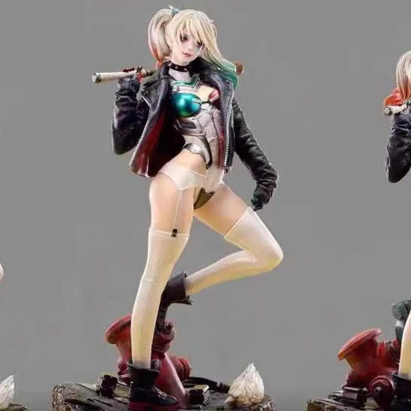 New Fanart 1/6 Harly Quinn Cos Asuka Anime Figure Slap Clown Girl Asuka Gk Statue Handmade Model Toy Gift