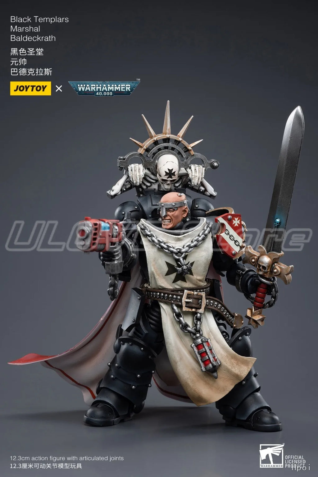 In Stock Original JOYTOY Warhammer 40K BlackTemplarsMarshalBaldeckrath 1/18 Action Figure Model Toys Gift
