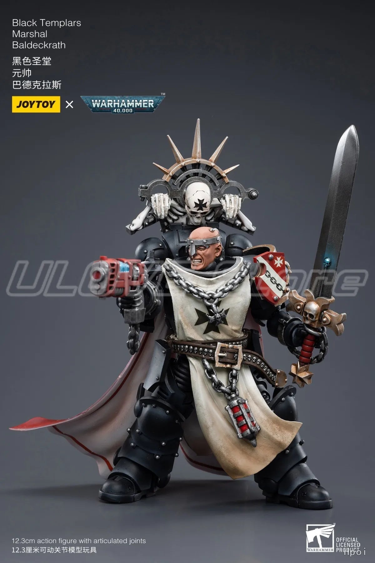 In Stock Original JOYTOY Warhammer 40K BlackTemplarsMarshalBaldeckrath 1/18 Action Figure Model Toys Gift