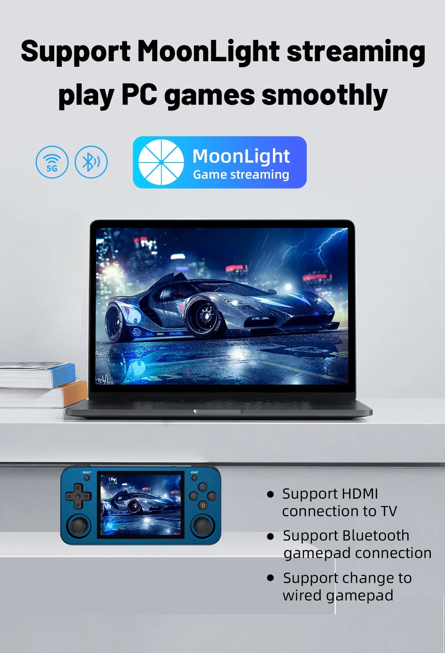 ANBERNIC RG353M Handheld Game Console 3.5 Inch Multi-touch Screen Dual OS Aluminum Alloy Shell HDMI-compatible WIFI Video Player