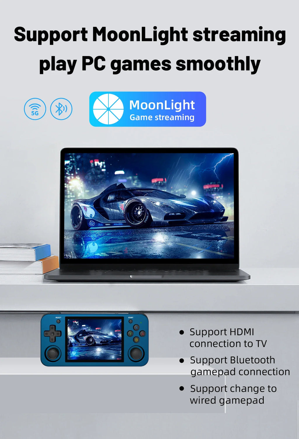 ANBERNIC RG353M Handheld Game Console 3.5 Inch Multi-touch Screen Dual OS Aluminum Alloy Shell HDMI-compatible WIFI Video Player