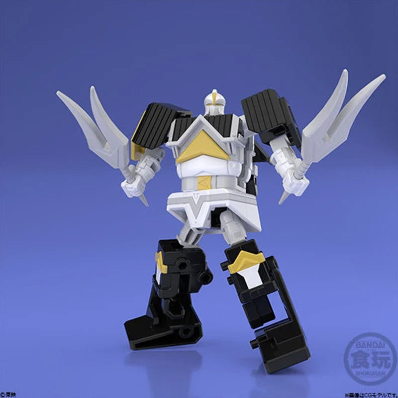 Bandai Original Shodo Super Minipla Smp Mighty Power Rangers Megazord Ninja Anime Model Action Figures Assemble Composite Model