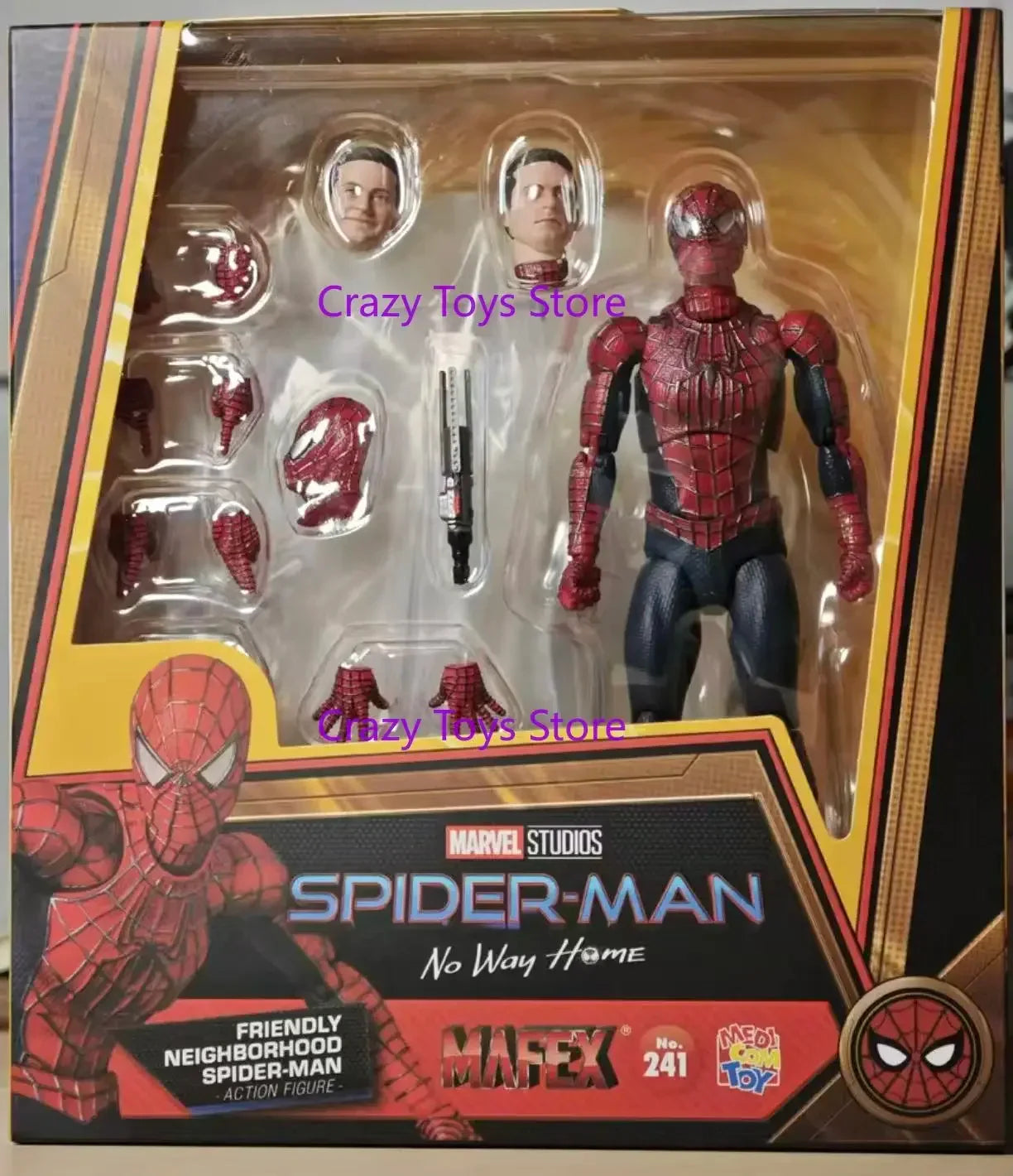 In Stock Original MAFEX No.241 Spider-Man Tobey Maguire Hero Never Comes Back Neighborhood Action Figure Model Toy.