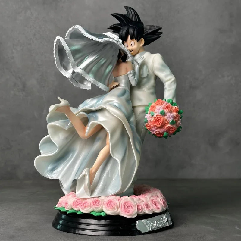 Dragon Ball Z Son Goku & Chichi Wedding Version 31cm Pvc Action Figure Collectible Model Toy Couple Statue Ornament Wedding Gift