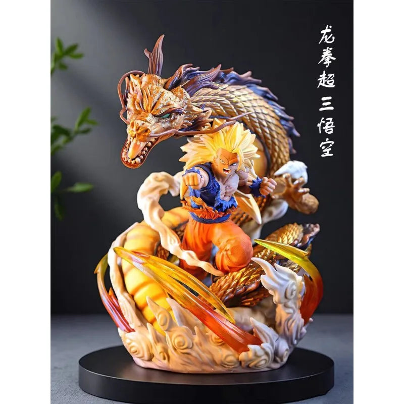 29.5cm Dragon Ball Figure Son Goku Super Saiyan Dragon Fist Anime Collection Model Desktop Ornament Decorations Children Toys