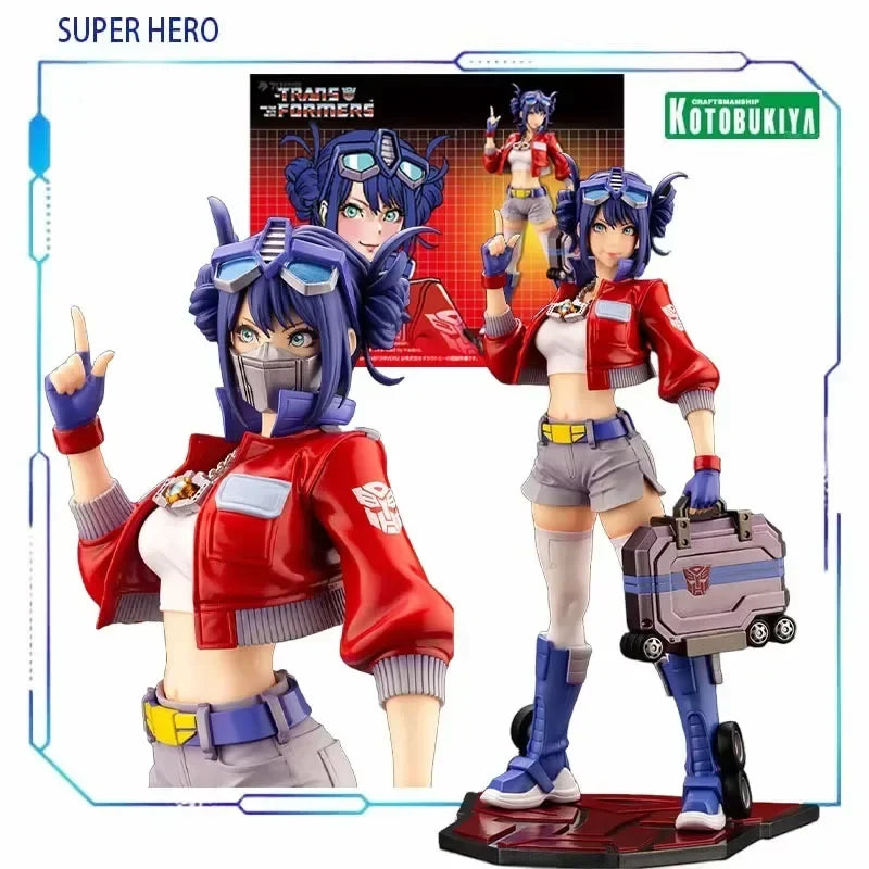 Kotobukiya Original Model Kit Trans formers Bishoujo Optimus Prime Immovable statue Anime Figure Model Toy Gifts for Boys 1/7