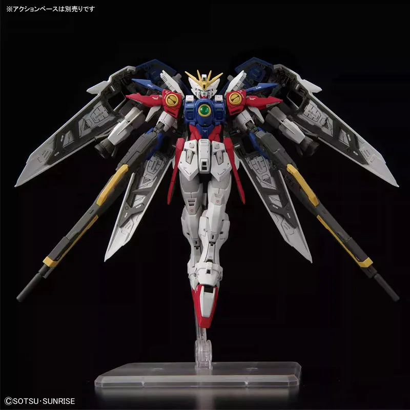 Bandai Original RG 1/144 Anime WING GUNDAM ZERO Assembly Model kit Action Figure Toys For Kids Collectibles Gift