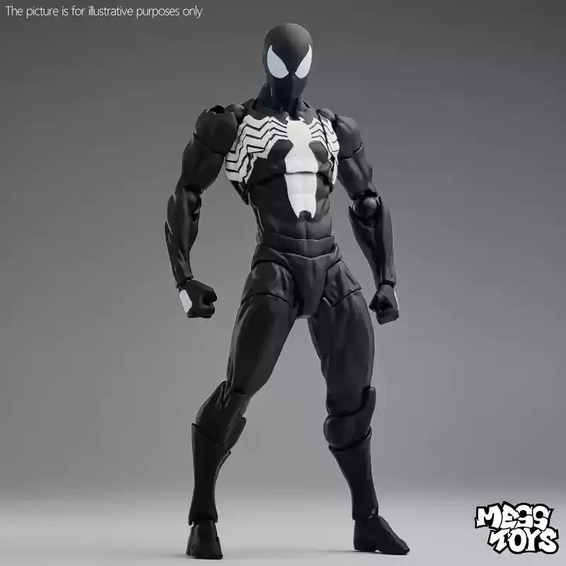 MESS TOYS 16cm The Black Neighbor Symbiotic Spider-Man Black Venom Suit Joint Action Figures Collect Desktop Ornaments Boy Gift